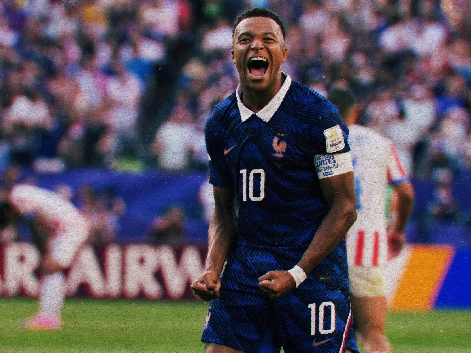 Zinedine Zidane et Kylian Mbappé avec l’équipe de France.