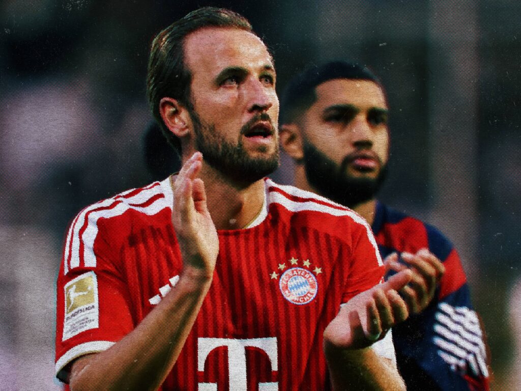 Harry Kane lors d’une rencontre avec le Bayern Munich, au cœur des discussions autour du Ballon d’Or.